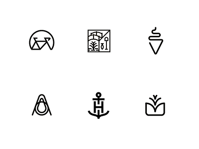 One Stroke Branding brand icon identity logo mark minimal monogram one stroke