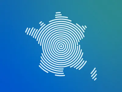 Just france blue france grade green hypnotic line map