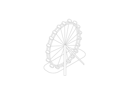 London Eye art eye ferris flat isometric landmark line london wheel