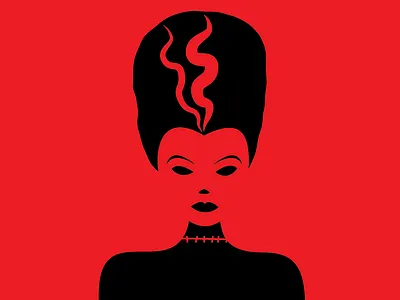 Bride of Frankenstein black bride of frankenstein frankenstein halloween negative space ogilvy red