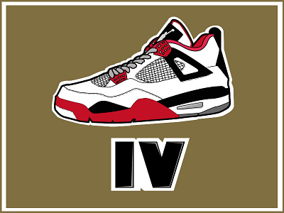 Air Jordan 4 colors edition four graphic illustration jordan limited number shoes sneakers vector