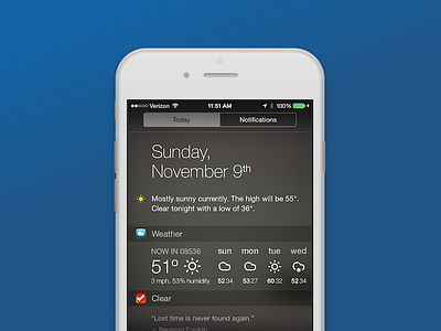 Weather Widget ios notification center today widget weather widget