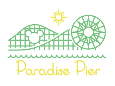 DCA Paradise Pier art california adventure dca disney disneyland ferris wheel line lines minimalism paradise pier pier