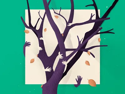 Hands autumn hands tree