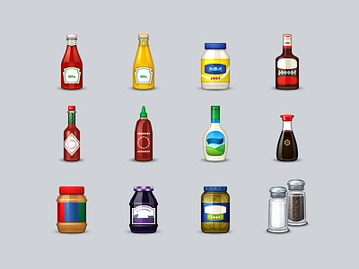 Condiments Emoji bbq condiments emoji icons ketchup mayo mustard sauce sriracha tabasco