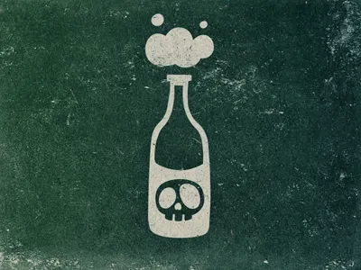 poison back bottle cloud green grunge noise poison skull