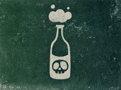 poison back bottle cloud green grunge noise poison skull
