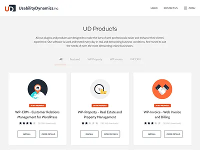 Ud Products filter listing product redesign simple ui ux webdesign website