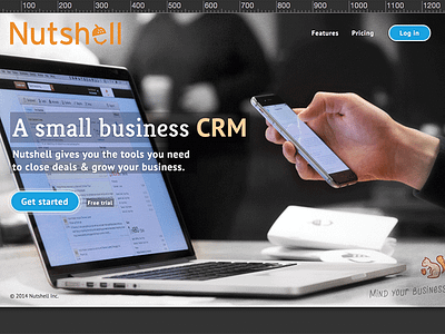 Nutshell web design home page landing page photography web design