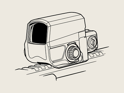 Targeting Scope Illustration gun line art linework scope