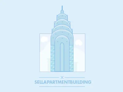 Empire State Building concept empire state building flat logo new york proposal usa