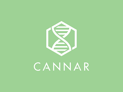 Cannar Identity (Alt.) branding cannabis cannar dna hexagon identity logo marijuana molecule pot strain thc