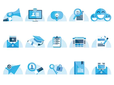 Email Icon Set announcement blog ebook email icons invitation product templates unbounce welcome