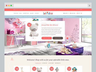 Les Folies clean ecommerce flat homepage layout products splash store ui ux web design website