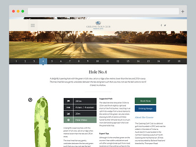 Geelong Golf Course clean design flat interface layout simple ui user interface ux web web design website