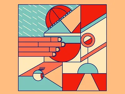 Taking Daily Note 2d coffee colors design eye hand illustration lamp mug rain rings umbrella