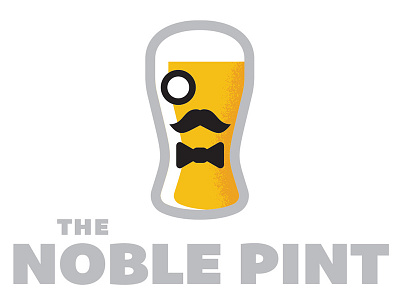 Noble Pint beer bowtie monocle mustache noble print