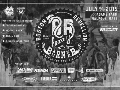 Boston Rebellion/Root 66 Barn Burner logo postcard poster