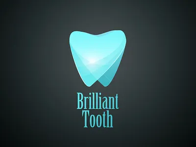 Brilliant Tooth flat gradient illustration logo simple tooth ui vector