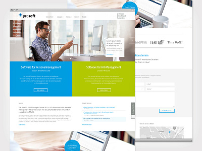 Webdesign for prosoft big design fullscreen home interface landing page screen ui ux web