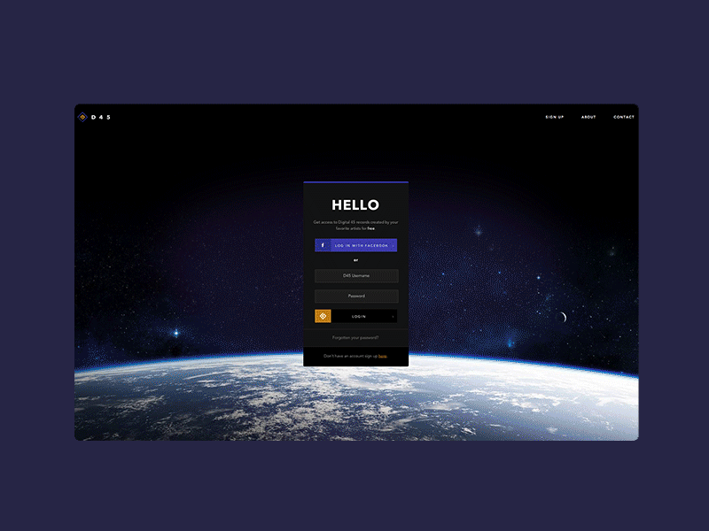 D45 Experience Flow avenir bodoni dashboard music player profile ui ux