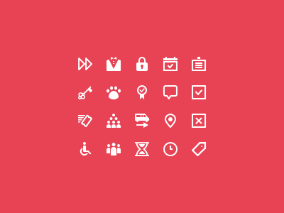 20x20px icons disabled dress code duration exclusive fast icons language official pet pick up price private