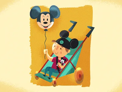 Stroller boy balloon boy disney happy mickey stroller