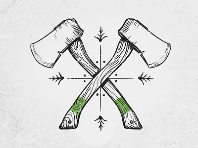 Hatchets cross hatchet illustration