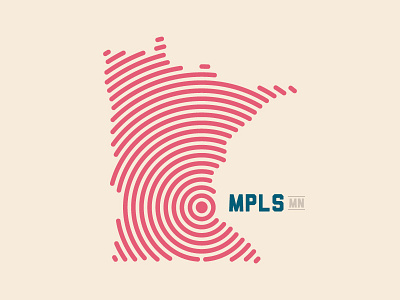 'Sota fingerprint illustration map midwest minneapolis minnesota mn mpls print thumbprint twin cities