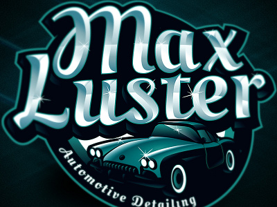 Max Luster auto automotive car clean detail logo luster modern retro vector vintage wash