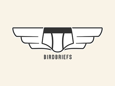 BirdBriefs Logo badge bird briefs branding briefs design logo underwear vector wings