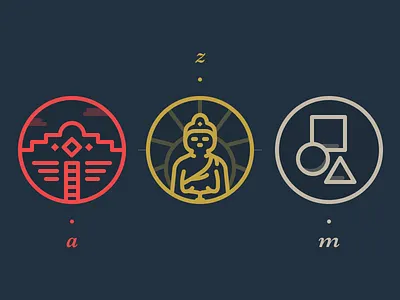 A few Illustrations 4px art deco icons illustration line minimal octopus simple zen