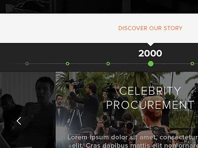 Company Timeline about arrow celebrity company concept design flat node scroll time timeline year