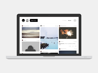 Spontaneous Ello.co redesign and black design ello fullscreen layout mockup redesign web white