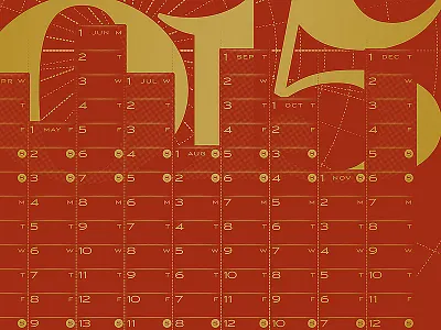 2015 Calendar Progress 2015 calendar linear metallic screen print time