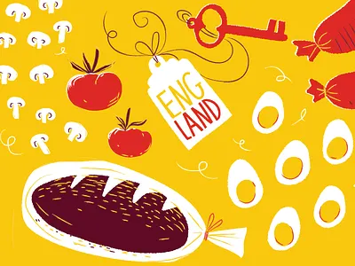 london market (close-up) food illustration travel