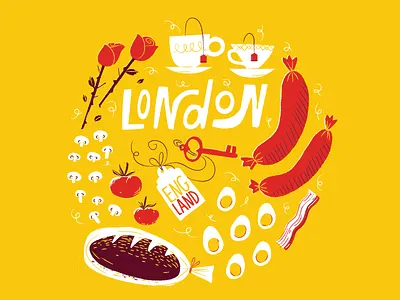 london market food illustration travel