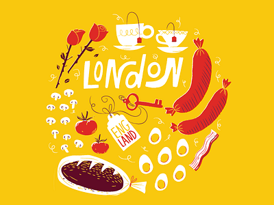 london market food illustration travel
