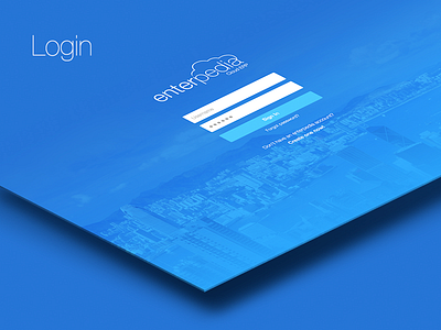 Cloud App Logo & UI Design blue button city cloud login logo textfield