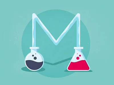 M - 36 Days of Type 36days m 36daysoftype 7 laboratory experience flat illustration lettering type typography