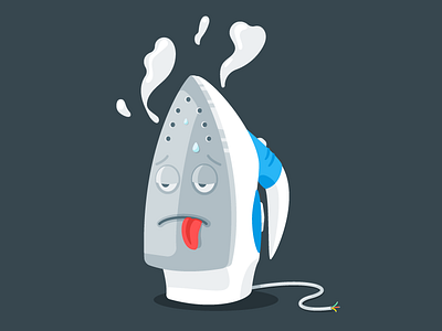 oh nooooooo design flat illustration iron sadness simple steam