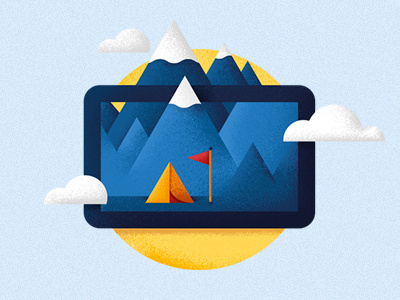 Bank account Basic bank bank account basic icon mountains tablet tent vector