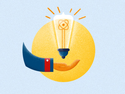 Loan bank bulb credit hand icon idea loan vector