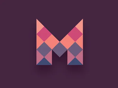 M diamonds logo logotype mark squares websapp