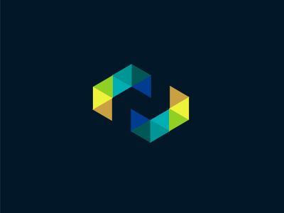 N brandhalos color icon identity letter logo n negative space palattecorner tech technology
