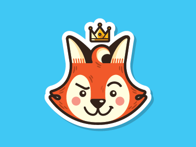 Jammy Fox crown cute fox illustration mascot swag vector