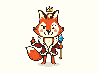 Jammy Fox 2 crown cute fox illustration king mascot swag vector