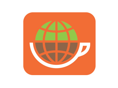 Global Coffee coffee cup globe icon java symbol