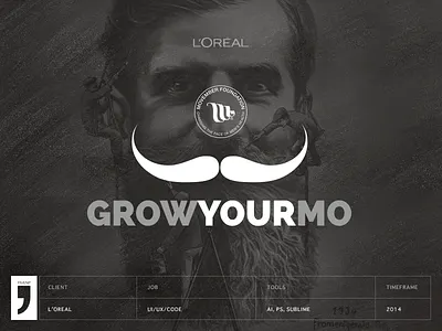 Grow your mo - Movember feelings from L'Oreal via LinkedIN html5 illustration jquery linkedin loreal mo movember mustache php ui ux