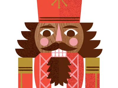 Nutcracker Red character christmas holiday illustration nutcracker toy wood